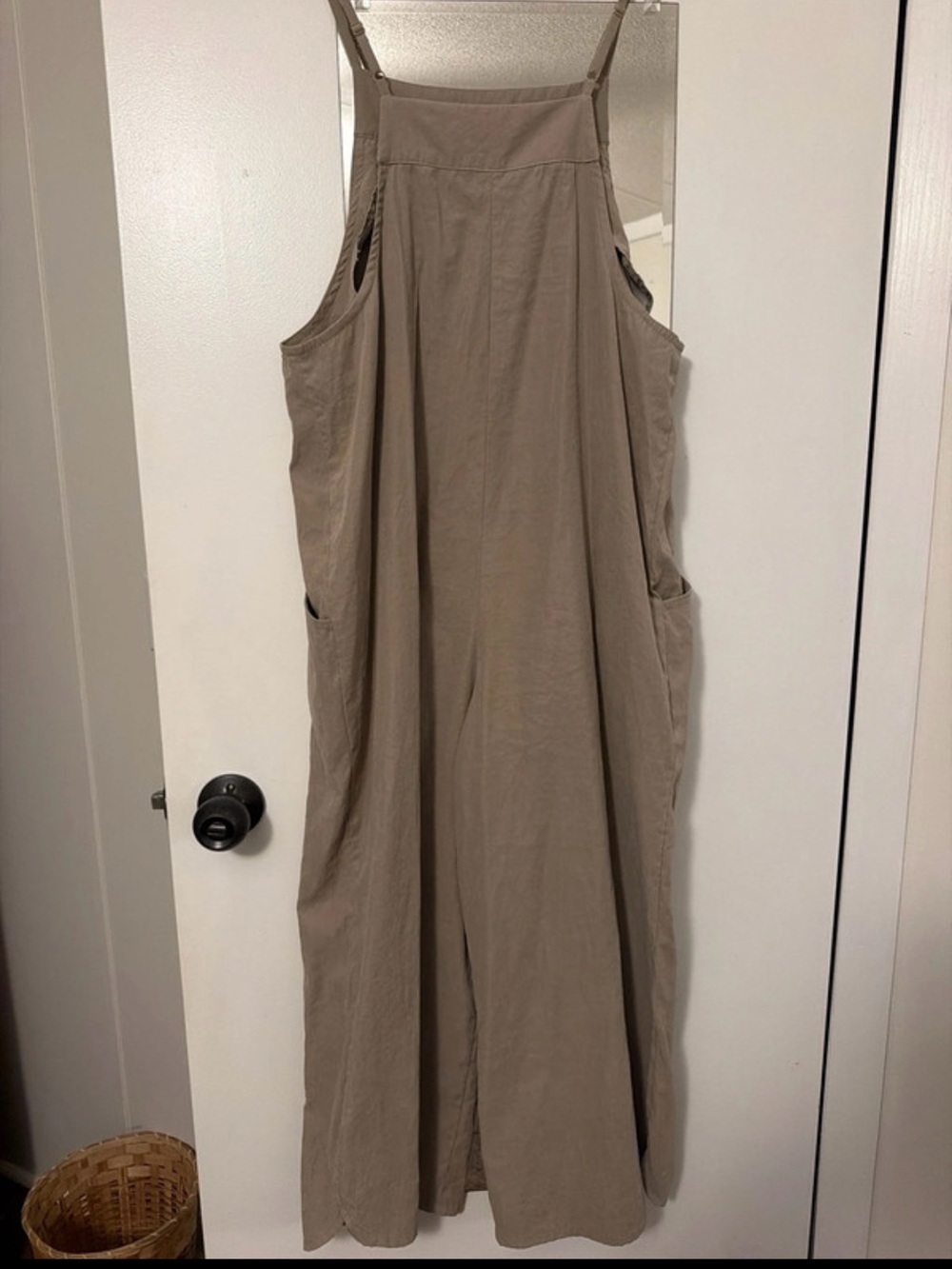 Wishlist Taupe Wide-Leg Strap Jumpsuit